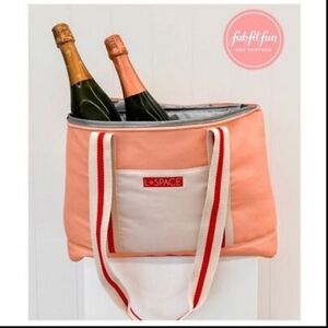 💖💖 L*Space Beach Cooler Bag In Two-Tone Pink & White | Coastal Cooler Bag